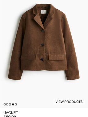 H&M Brown Suede Blazer Jacket